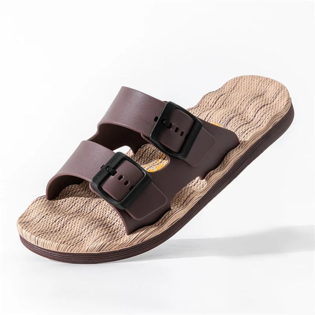 Malcom Coastwalk Sandals By Street-Wave Dual Buckle Adjustable Straps Cushioned Textured Insole Ultra Lightweight Anti Slip