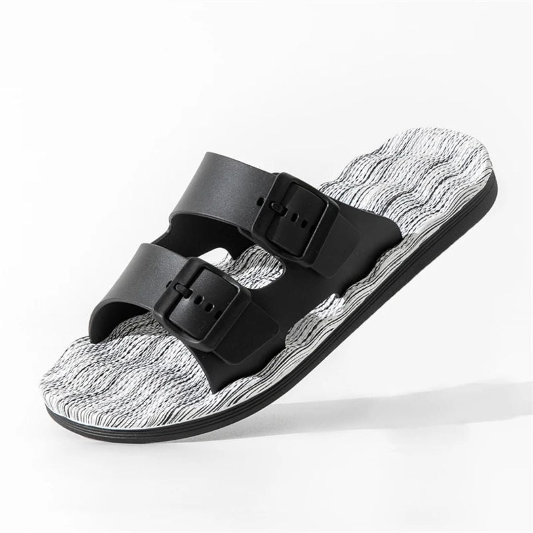 Malcom Coastwalk Sandals By Street-Wave Dual Buckle Adjustable Straps Cushioned Textured Insole Ultra Lightweight Anti Slip