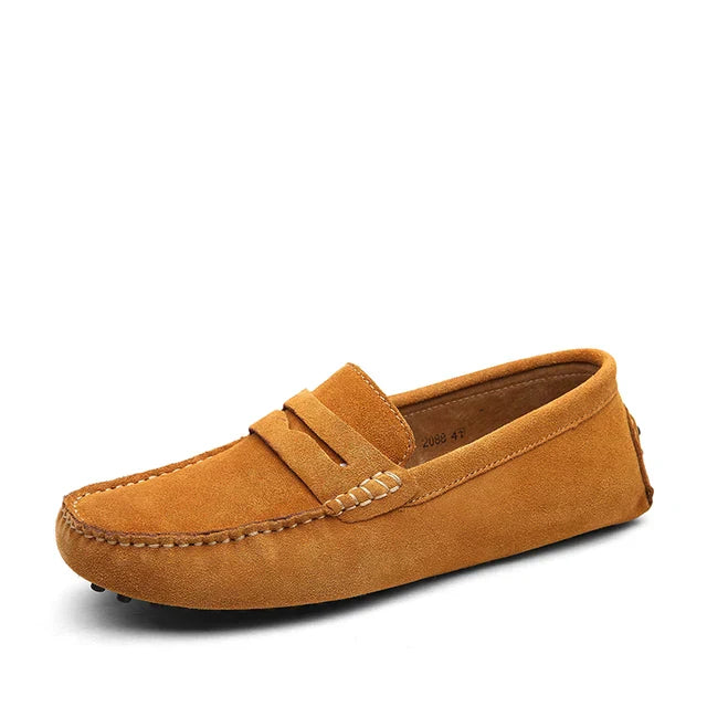 LuxoStep Men's Leather Loafers With Non Slip Sole For All Day Comfort And Style For Everyday Wear