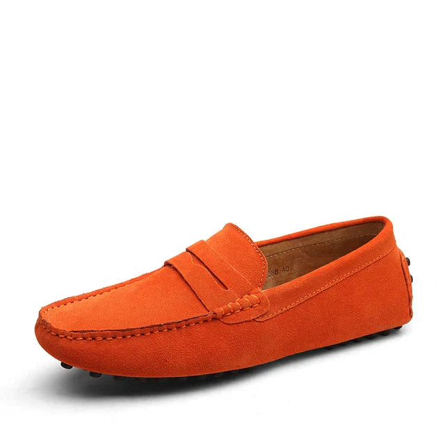LuxoStep Men's Leather Loafers With Non Slip Sole For All Day Comfort And Style For Everyday Wear