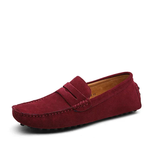 LuxoStep Men's Leather Loafers With Non Slip Sole For All Day Comfort And Style For Everyday Wear