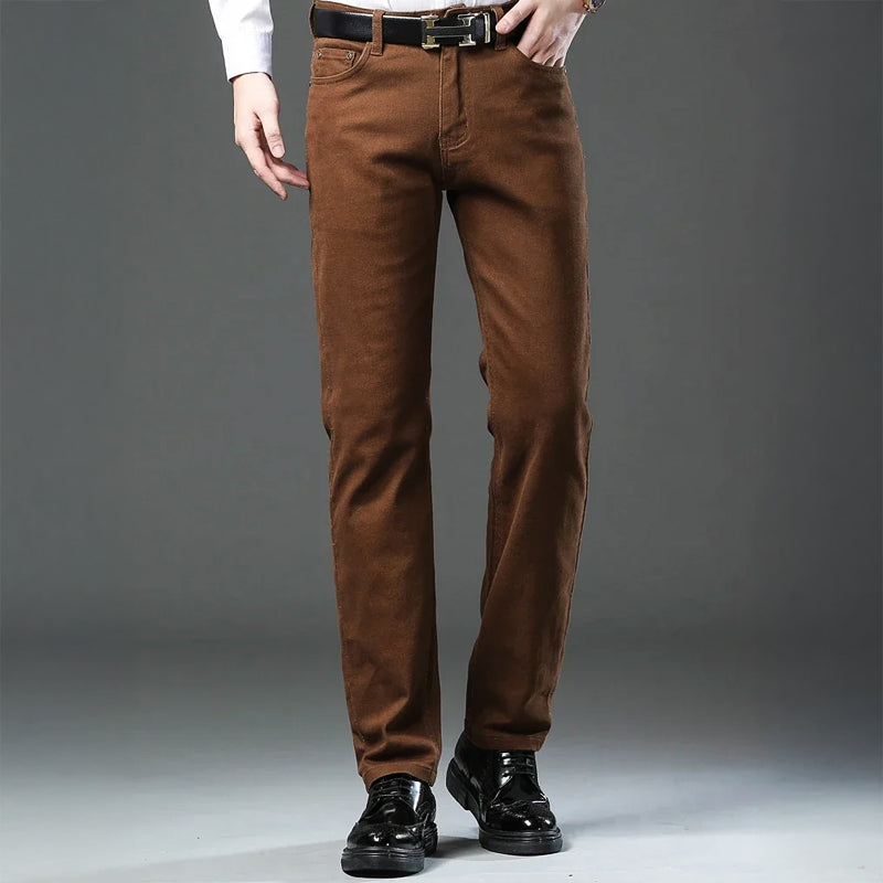 Street-Wave Mens Tapered Trousers Cotton Blend Full Length Five Pockets