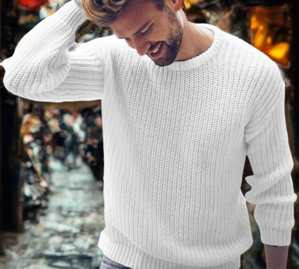 Street Wave Nordisk Flair Mens Cotton Blend Sweater Relaxed Fit Crew Neck