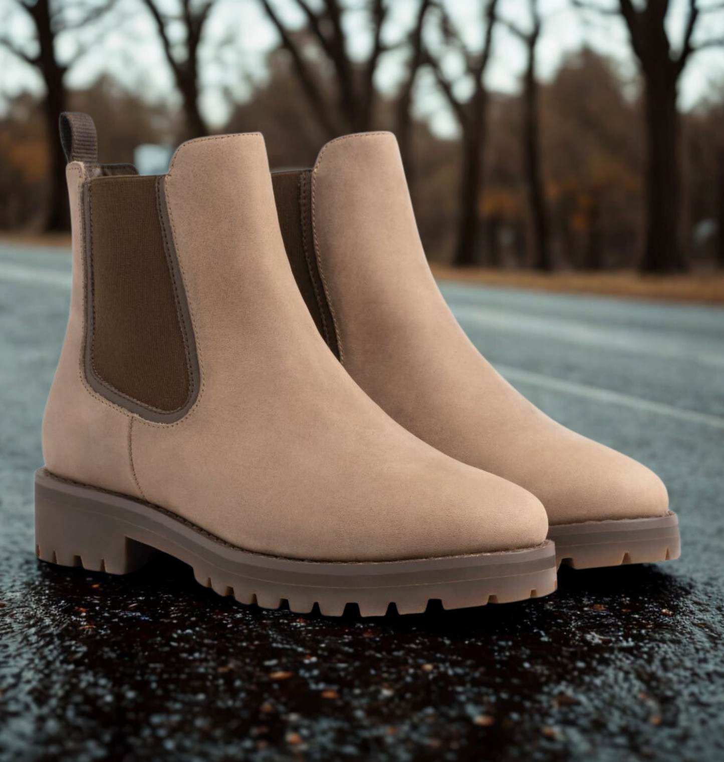 Women's Ankle Boots with Chunky Lug Sole and Sturdy Design