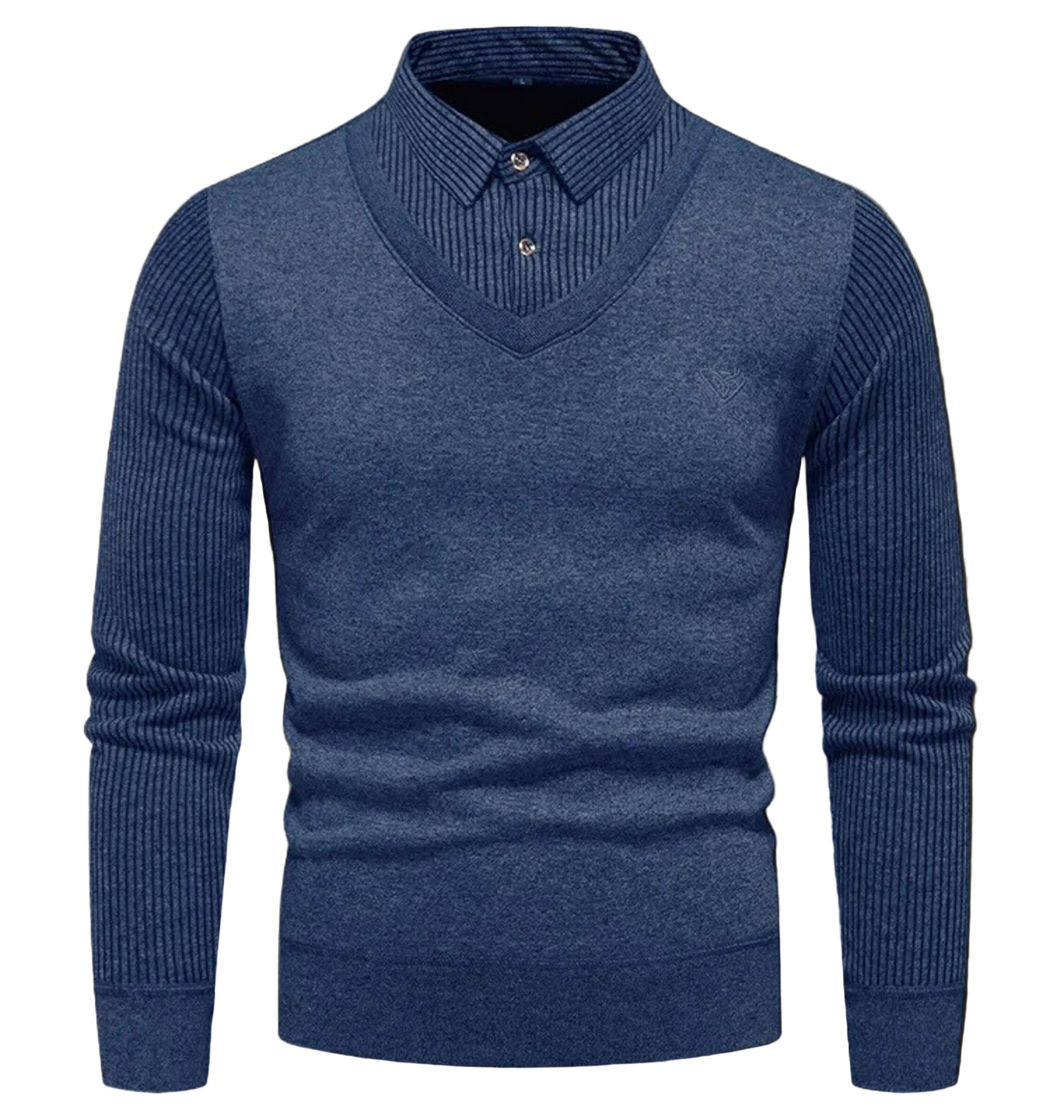 Men's Fine Gauge Knit Pullover Sweater With Slim Fit V Neck And Ribbed Sleeves For Modern Wardrobe