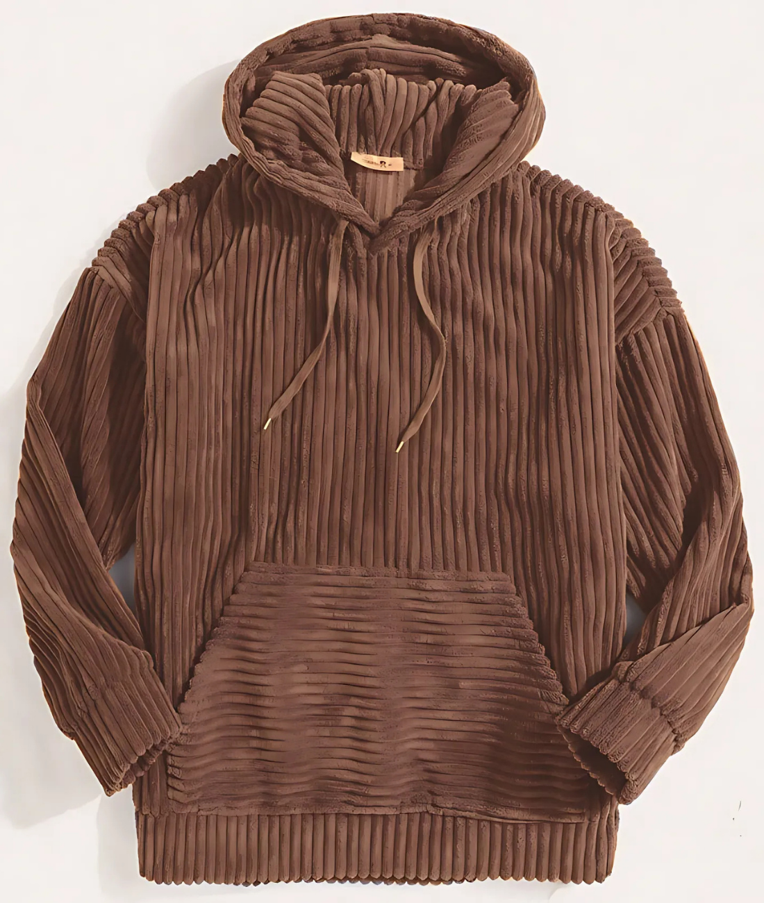 Street-Wave Premium Corduroy Hoodie Men Hooded V-Neck Oversized Kangaroo Pocket