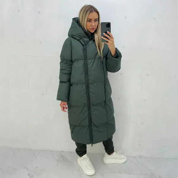 Streetwave Long Warm Winter Coat for Women with Hood Ultra Cozy Puffer for Cold Weather