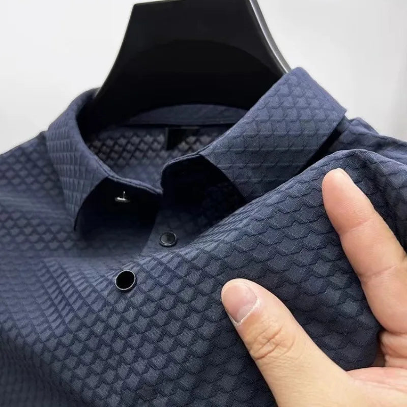 Marlow Textured Silk Polo