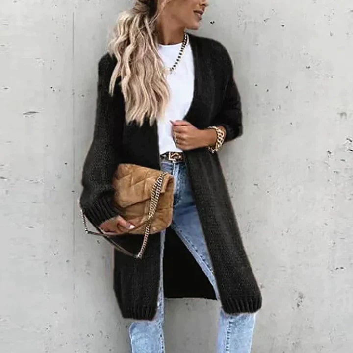 Street Wave Long Knit Cardigan For Women Cozy Oversized Layering Essential For Everyday Comfort