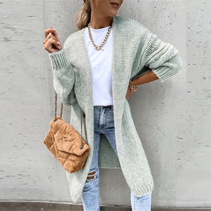 Street Wave Long Knit Cardigan For Women Cozy Oversized Layering Essential For Everyday Comfort