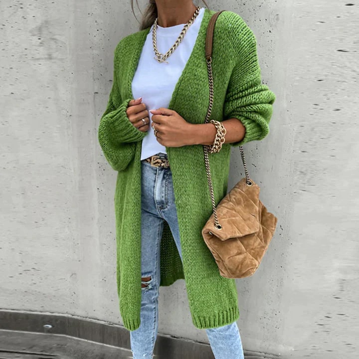 Street Wave Long Knit Cardigan For Women Cozy Oversized Layering Essential For Everyday Comfort