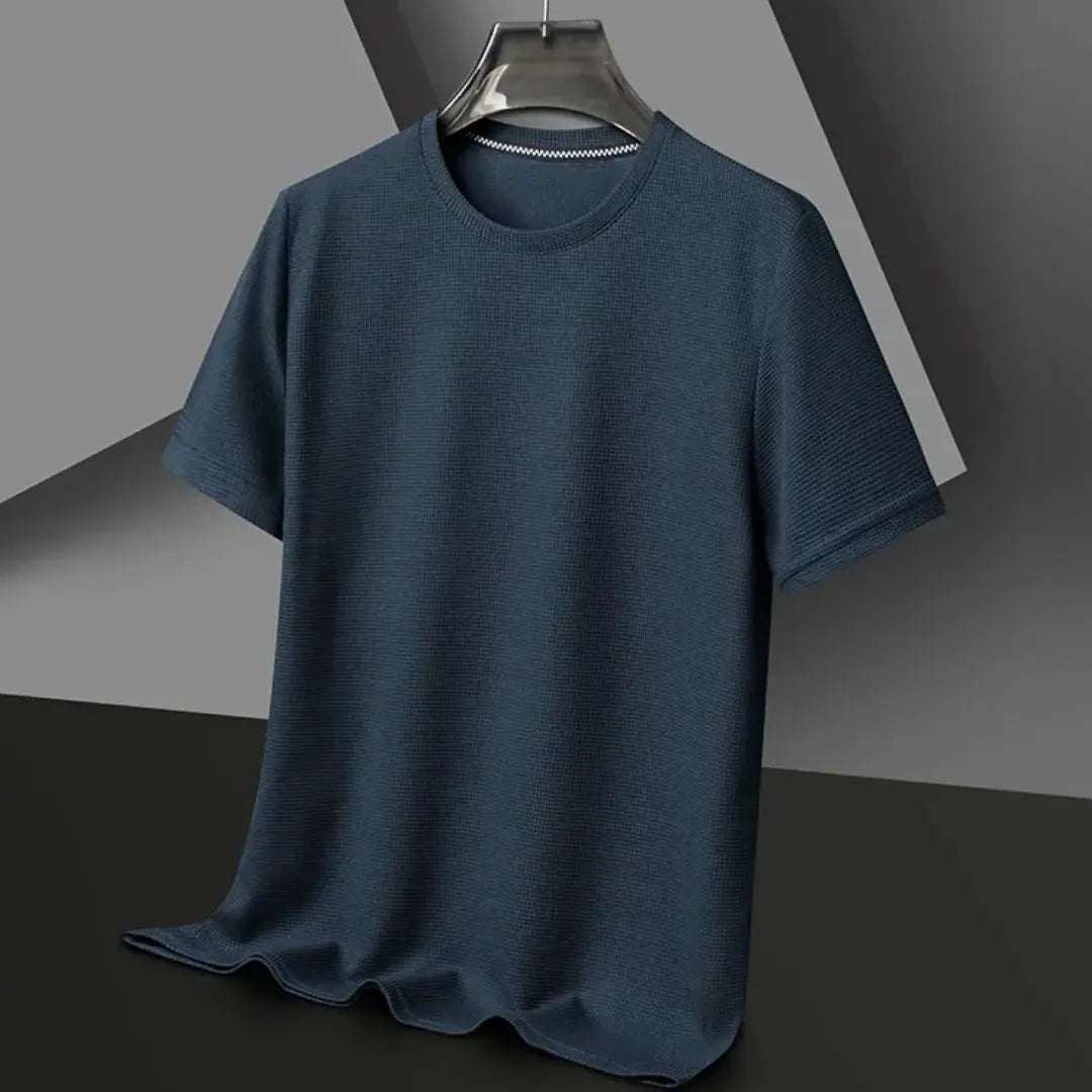 Massimo Mens Textured T Shirt With Raised Line Motifs For Dressy Casual And Everyday Versatile Style
