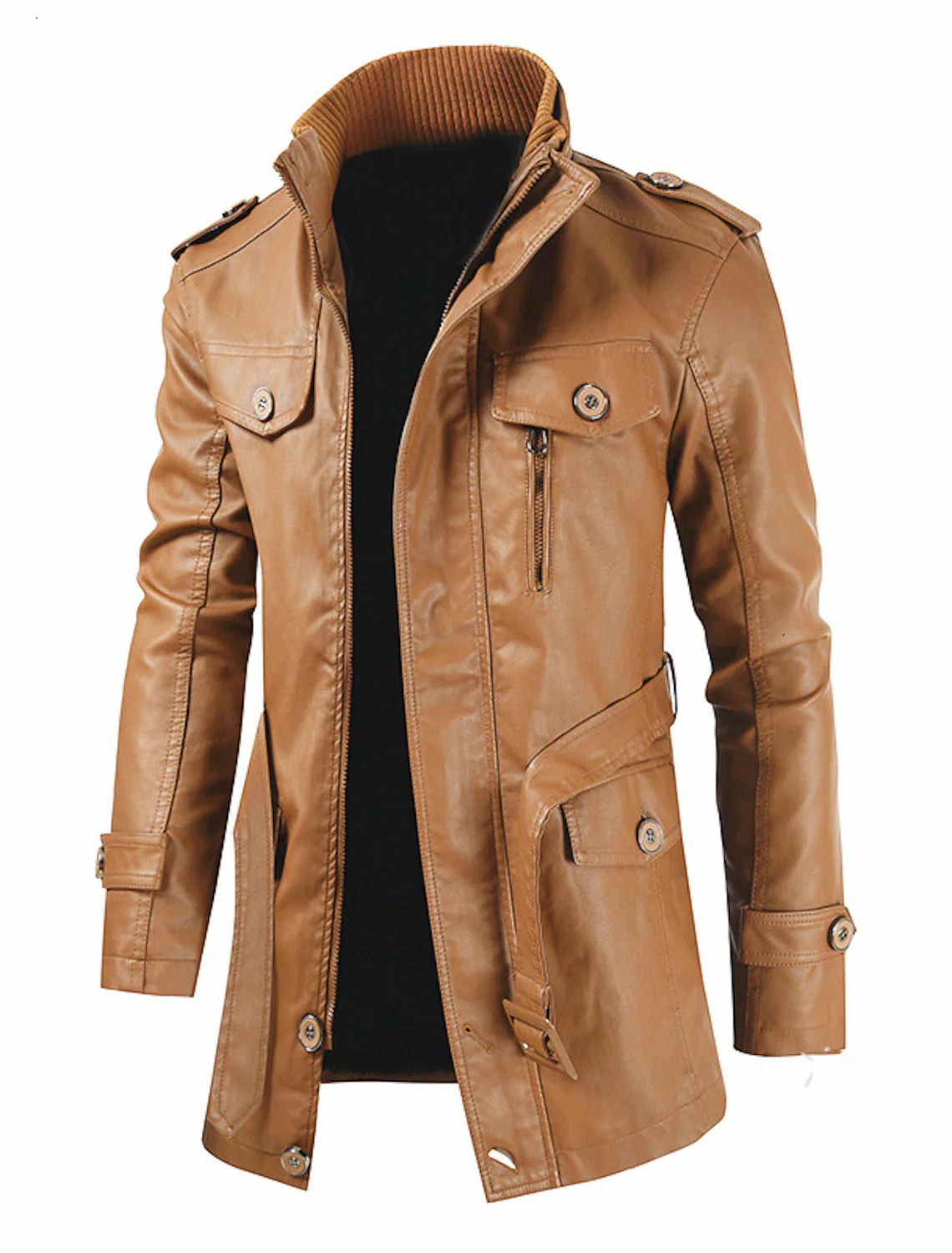 Leather Jacket For Men Street Wave Elegant Comfort Fit With Classic Flair And Mobility