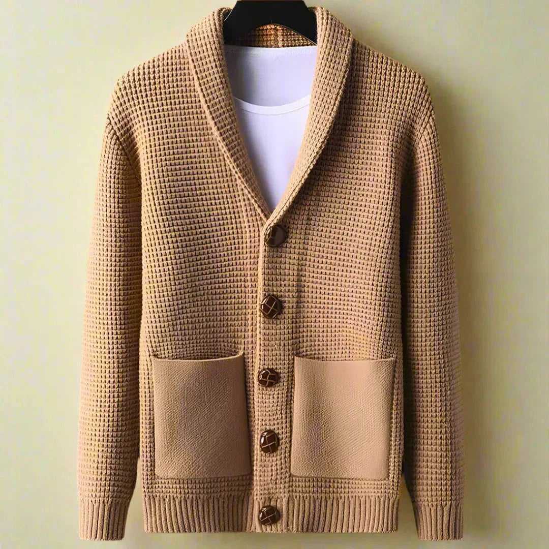 Waylynn Timeless Shawl Cardigan For Unisex Textured Waffle Knit Layering