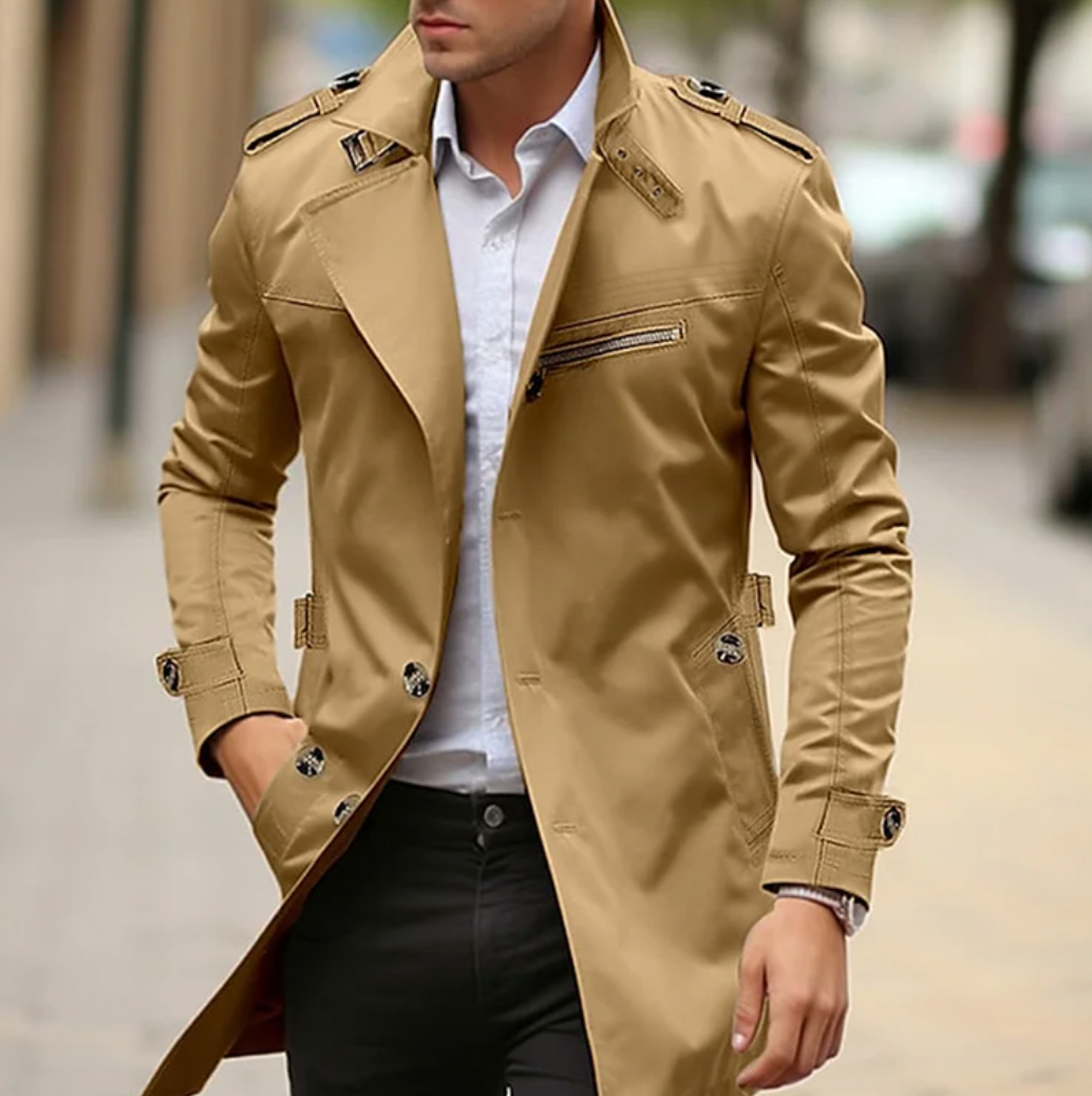 Street-wave Classic Men's Casual Coat Modern Comfort Versatile Everyday Outerwear for Urban Men