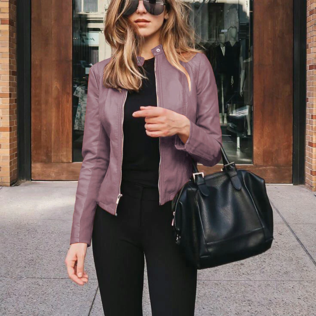 Street-wave PU Leather Bike Jacket For Women, Trendy, Warm All Season Comfort For Urban Riders