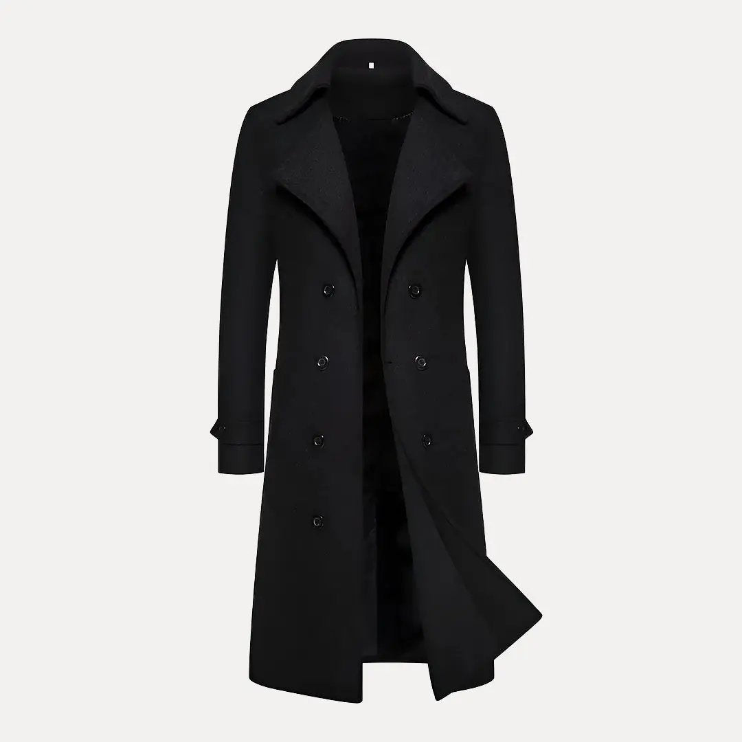 Waylynn Woolen Trench Coat Unisex Double Row Buttons