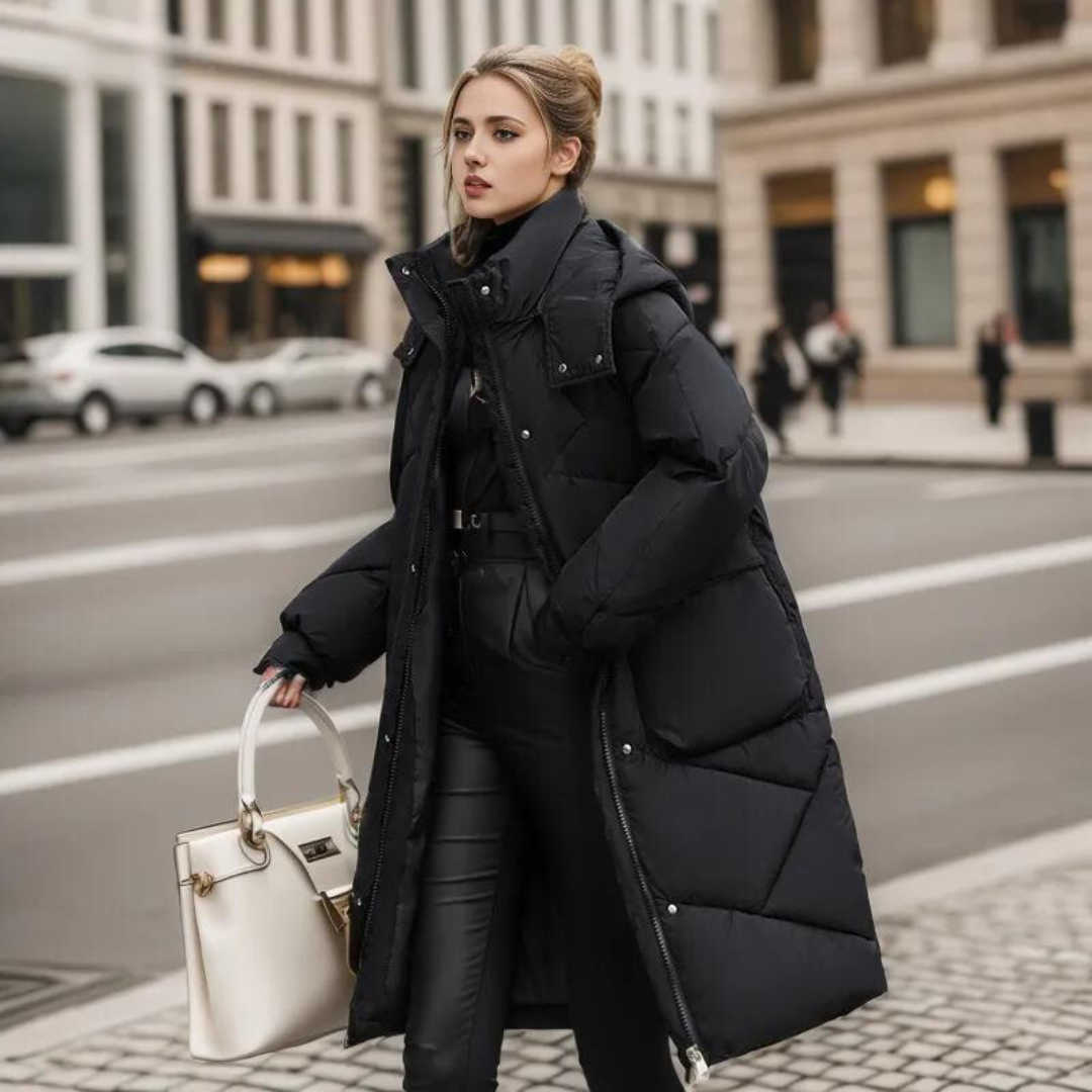 Street-Wave Women's Puffer Winter Coat With Quilted Design And Warm Insulation Plus