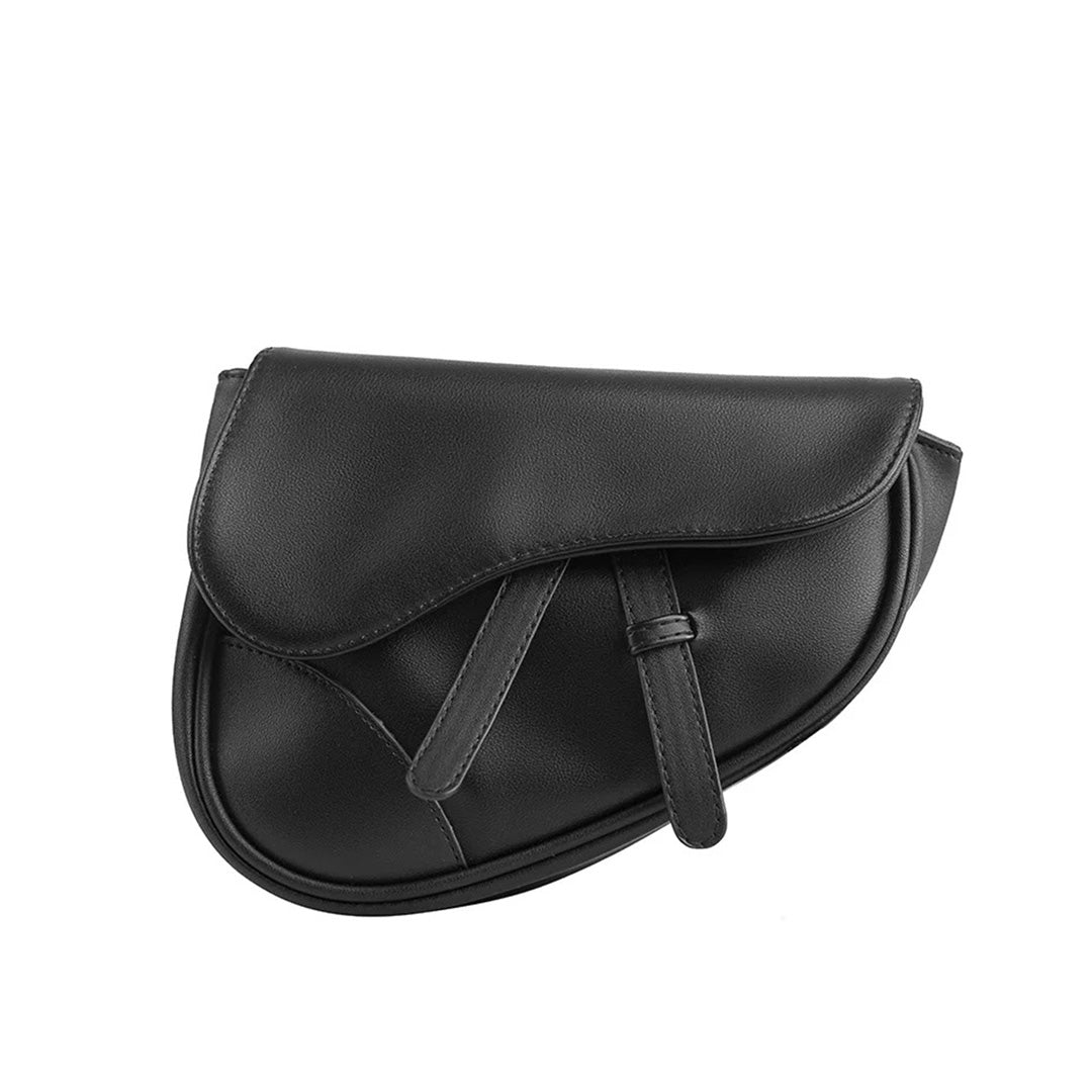 Black Crossbody Saddle Bag - Street-Wave