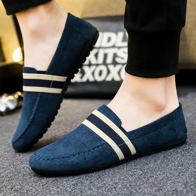 Streetwave Mens Slip On Sneakers Ultra Comfort Black Blue For All Day Casual Style Loafers For Men