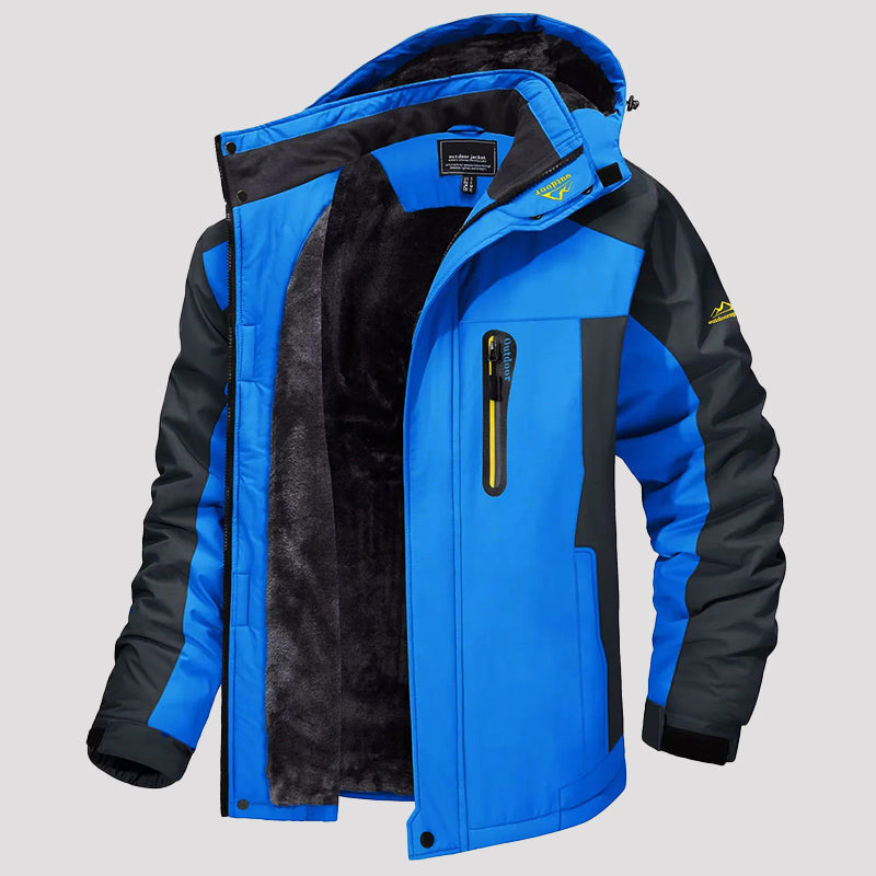 Street-Wave Mens Waterproof Camouflage Jacket With Fleece Lining Detachable Hood Outdoor Winter Coat