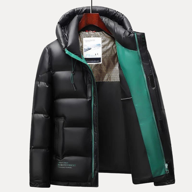 Street-Wave Men’s Weather Resistant Puffer Jacket With Duck Down Filling For Warmth In Wet And Windy Conditions