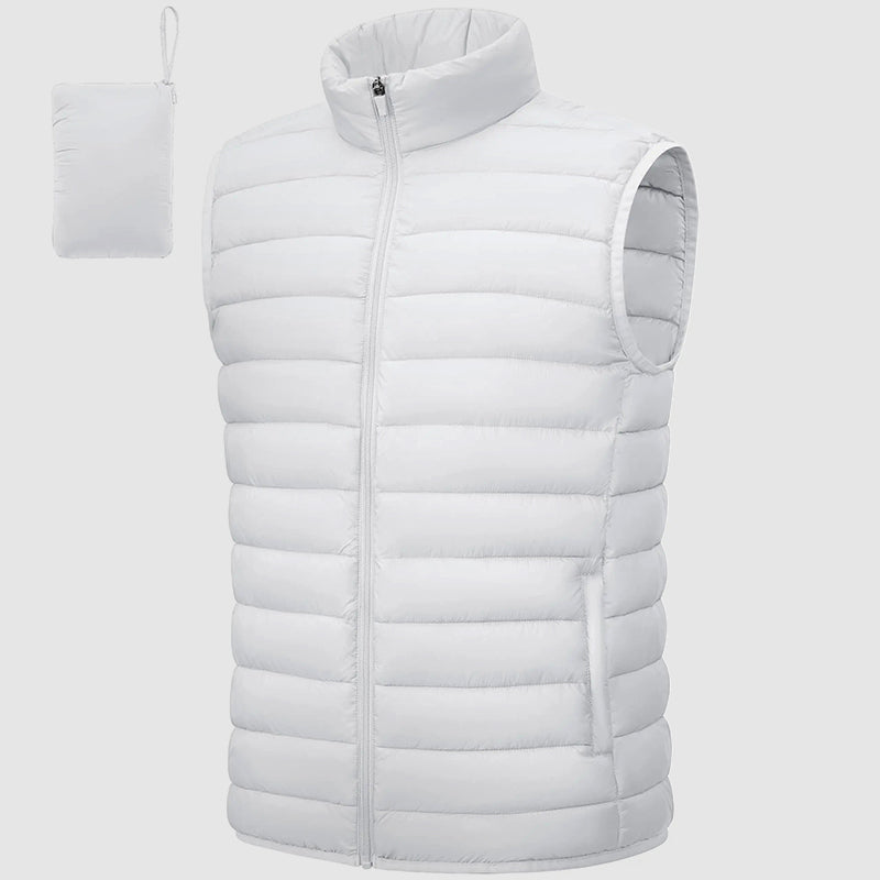 Street-Wave Men's Puffer Vest Waterproof Packable Insulated Stand Collar With Zip Pockets For Outdoor Wear