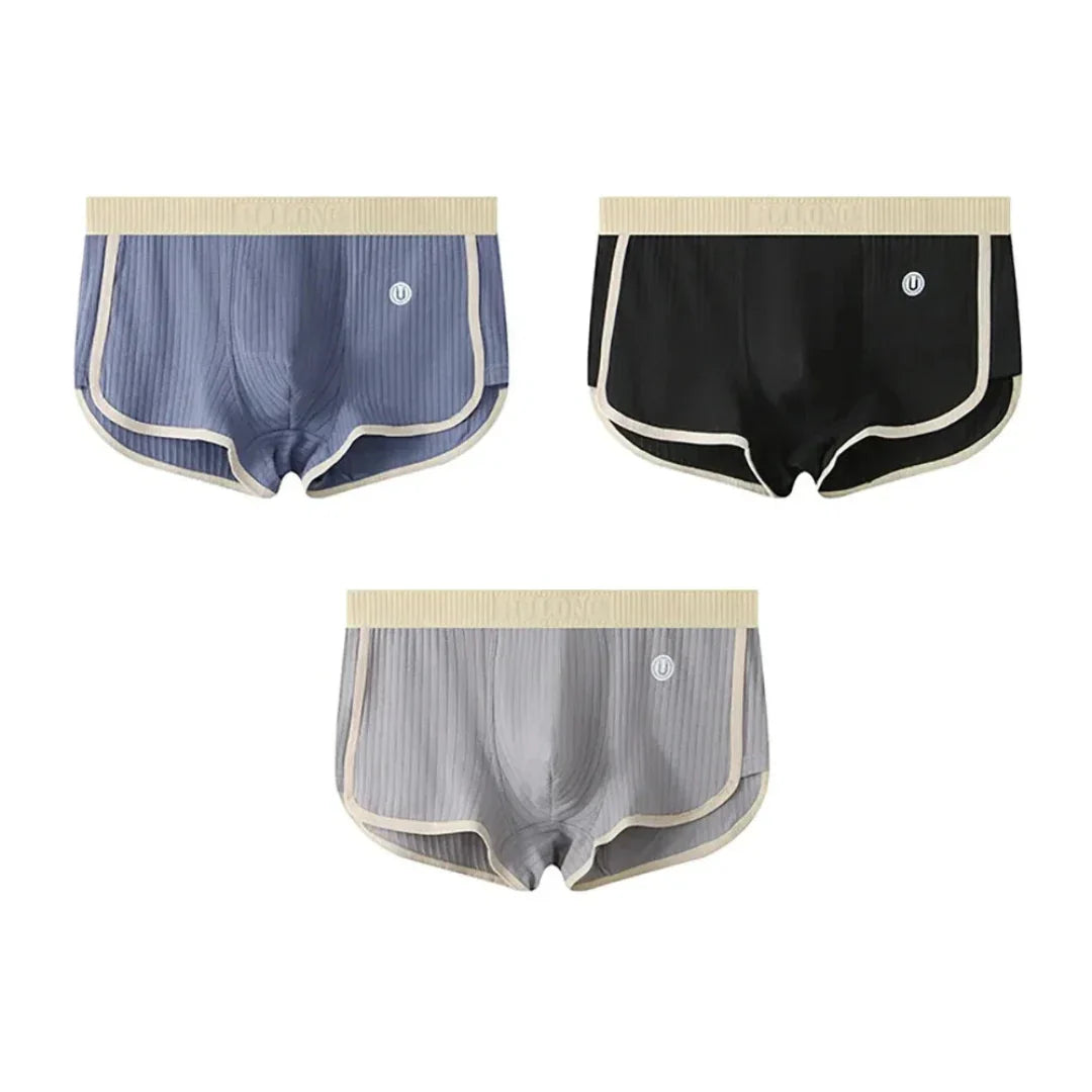Waylynn Men's 3 Pack Ribbed Cotton Briefs Breathable