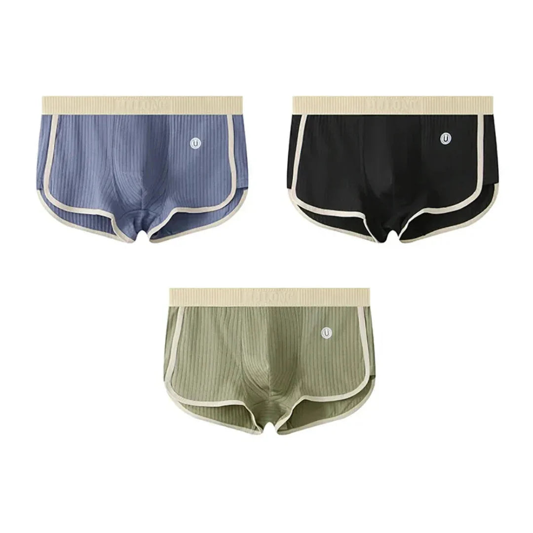 Waylynn Men's 3 Pack Ribbed Cotton Briefs Breathable