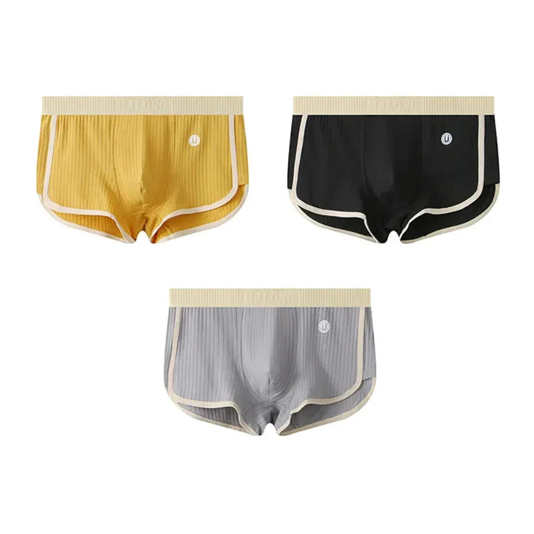 Waylynn Men's 3 Pack Ribbed Cotton Briefs Breathable