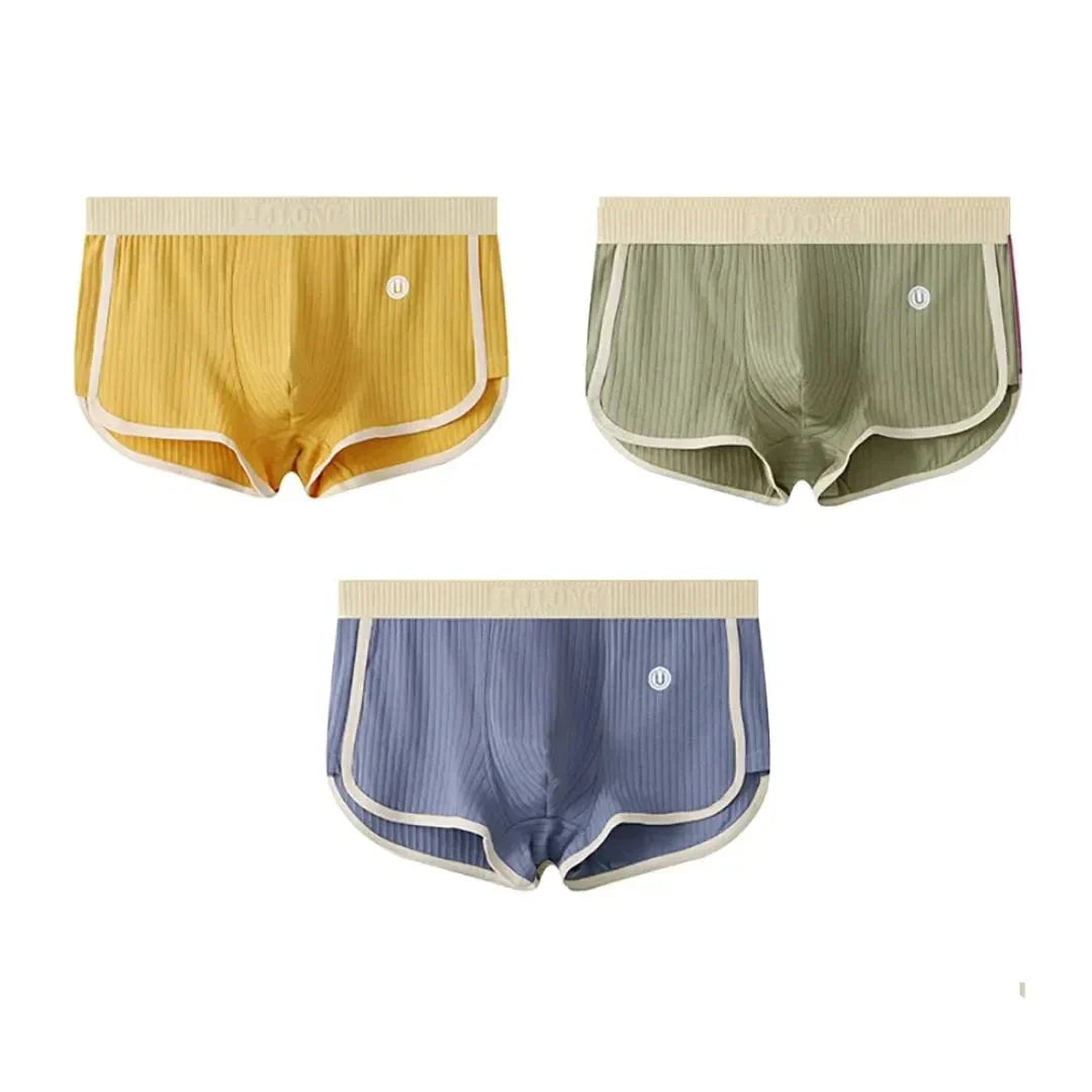 Waylynn Men's 3 Pack Ribbed Cotton Briefs Breathable