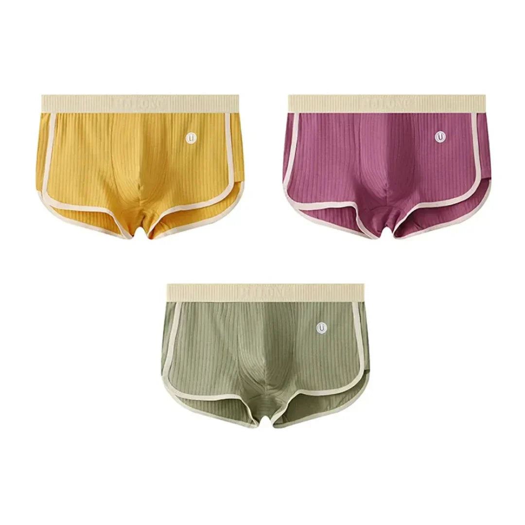 Waylynn Men's 3 Pack Ribbed Cotton Briefs Breathable