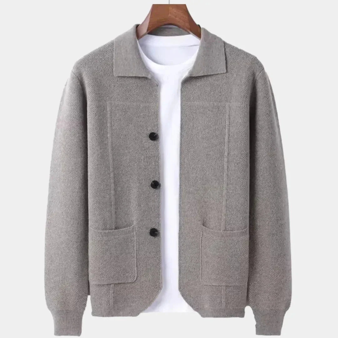 Waylynn Mens Button Front Wool Overshirt Cardigan For Everyday Layering