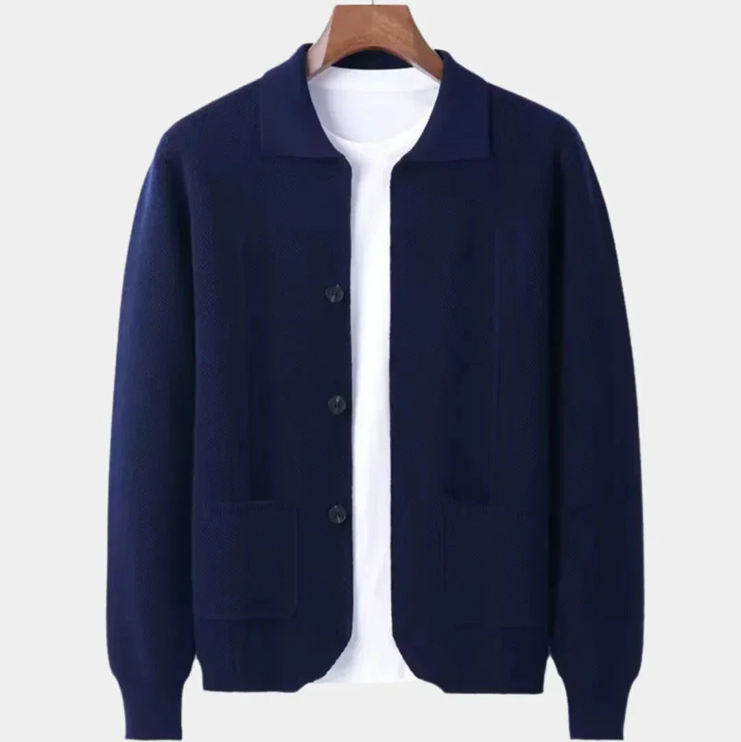 Waylynn Mens Button Front Wool Overshirt Cardigan For Everyday Layering