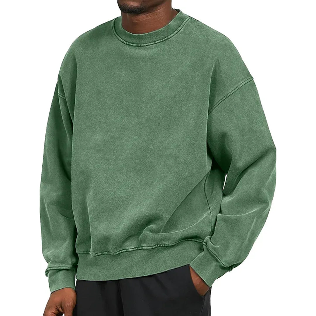 Nordisk Flair Mens Sweatshirt Relaxed Fit Cotton Blend Dropped Shoulder Ribbed Trim Casual