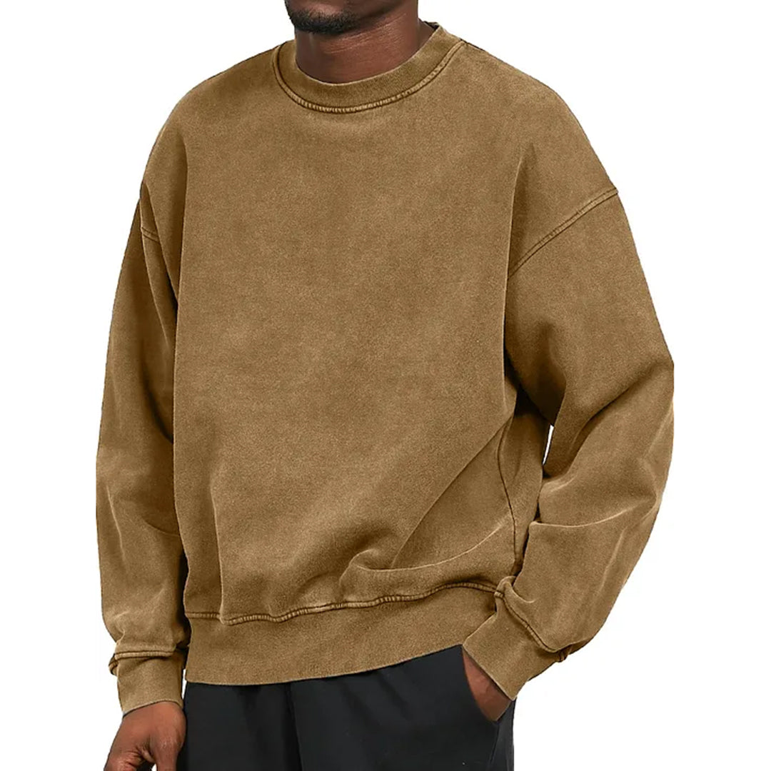 Nordisk Flair Mens Sweatshirt Relaxed Fit Cotton Blend Dropped Shoulder Ribbed Trim Casual
