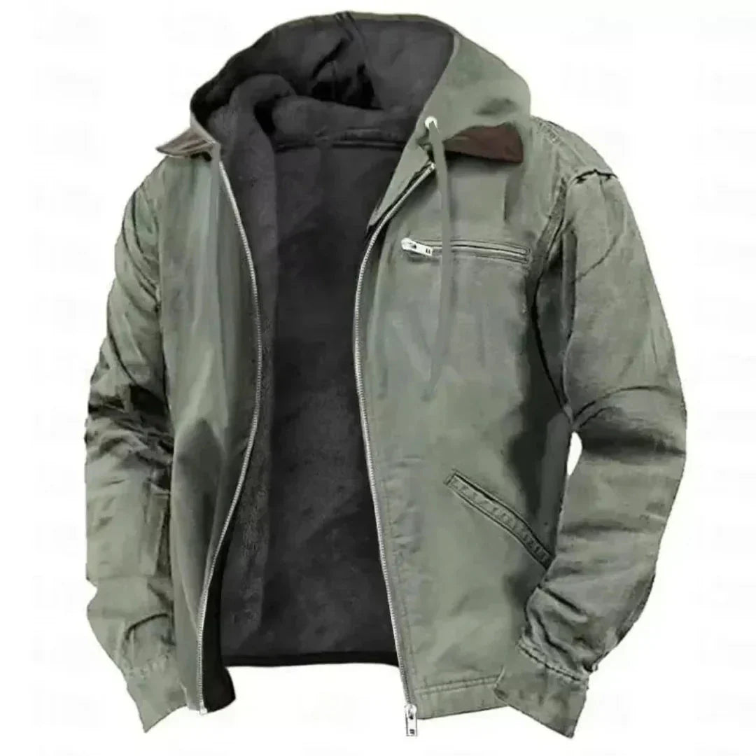 Waylynn Mens Fleece Lined Hooded Jacket Full Zip Warmth