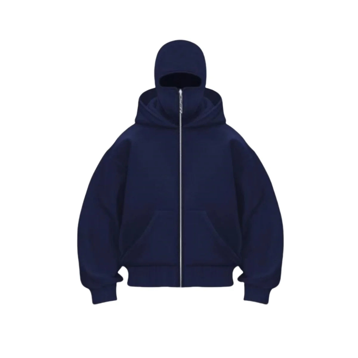 Mens Winter Full Zip Hoodie With Built In Face Cover Street-Wave Warmth