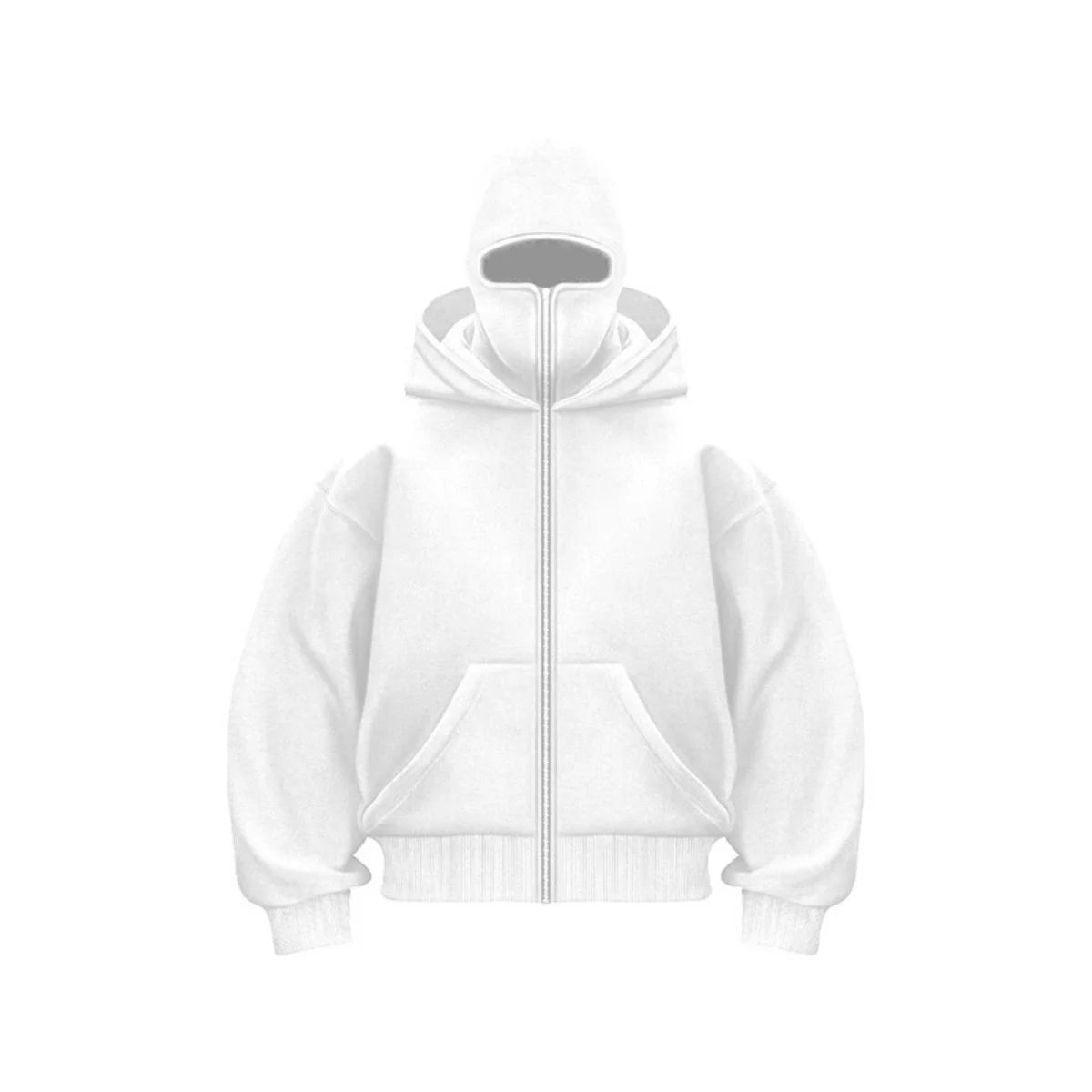 Mens Winter Full Zip Hoodie With Built In Face Cover Street-Wave Warmth