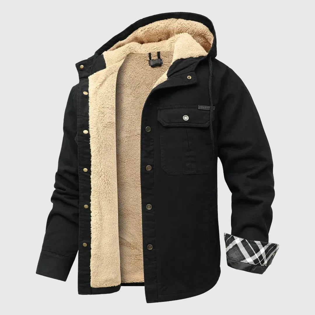 Mens Sherpa Fleece Jacket With Plush Interior And Rugged Shell Waylynn