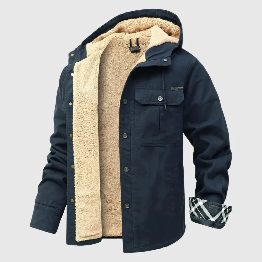 Mens Sherpa Fleece Jacket With Plush Interior And Rugged Shell Waylynn