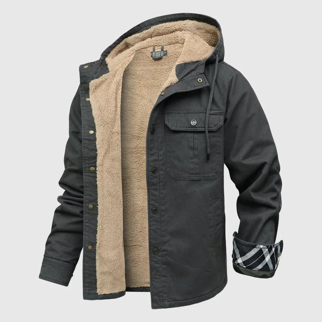 Mens Sherpa Fleece Jacket With Plush Interior And Rugged Shell Waylynn
