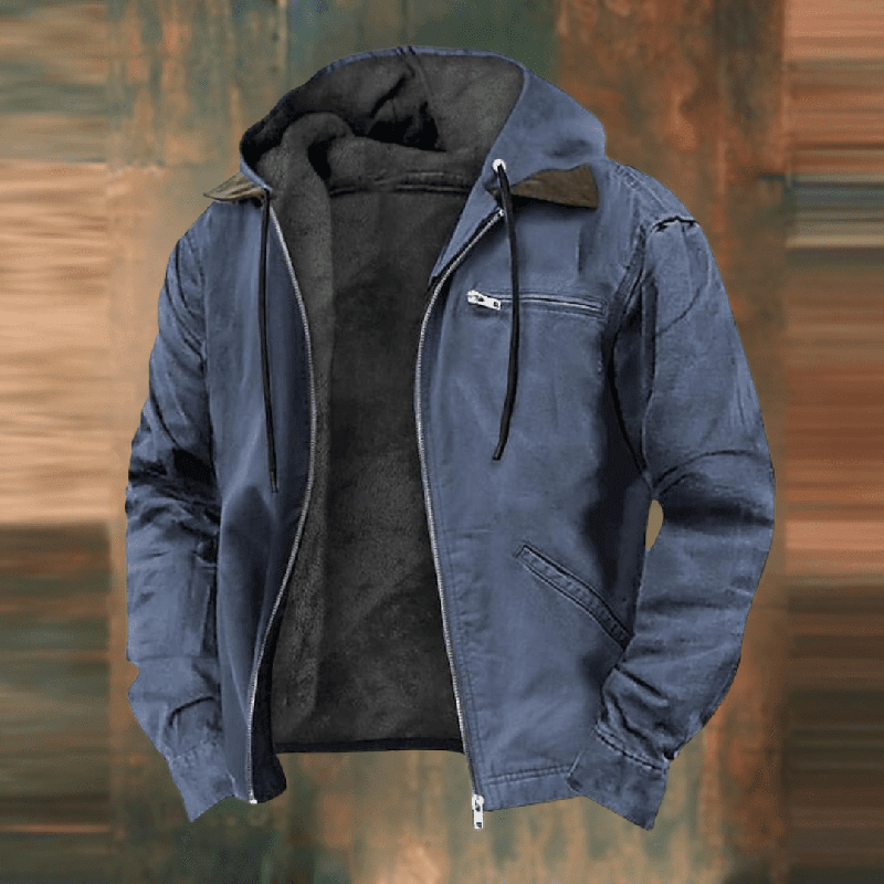 Street Wave Mens Zip Up Hooded Jacket Cozy Fleece Modern Fit