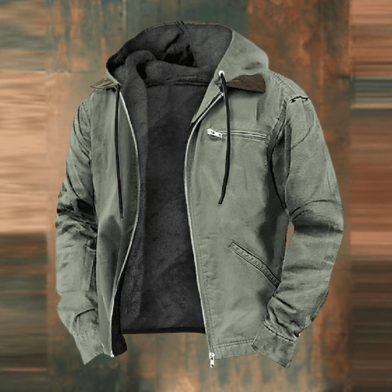 Street Wave Mens Zip Up Hooded Jacket Cozy Fleece Modern Fit