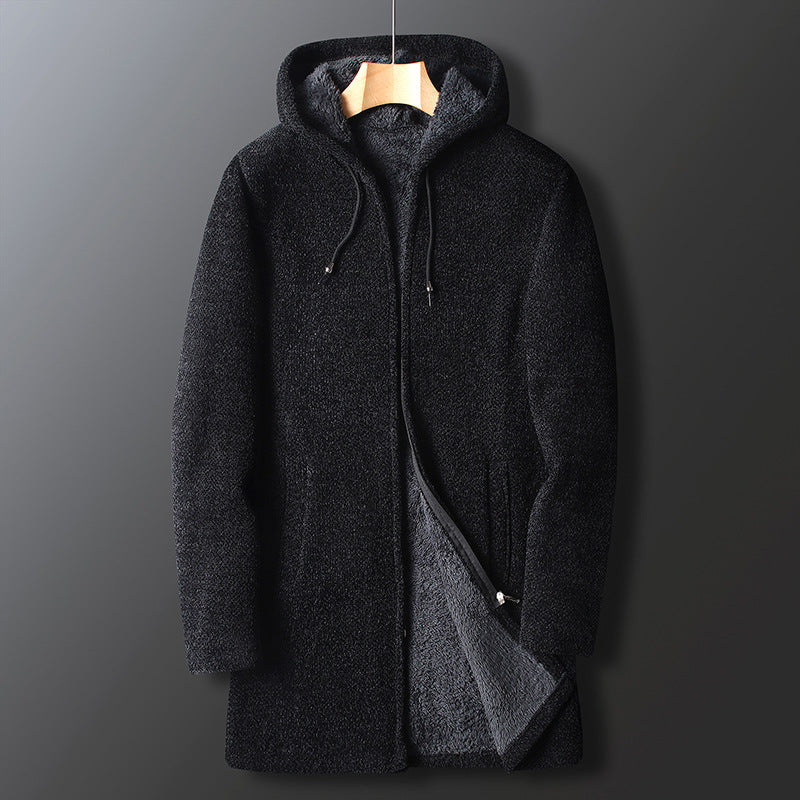 Street-Wave Men Hooded Coat Full Length Warmth For Urban Commutes