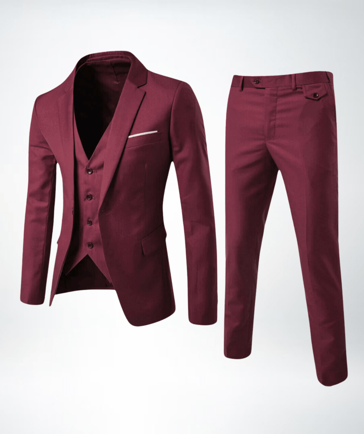 Street Wave Mens Navy Three Piece Formal Suit Set For Men Blazer Vest Trousers
