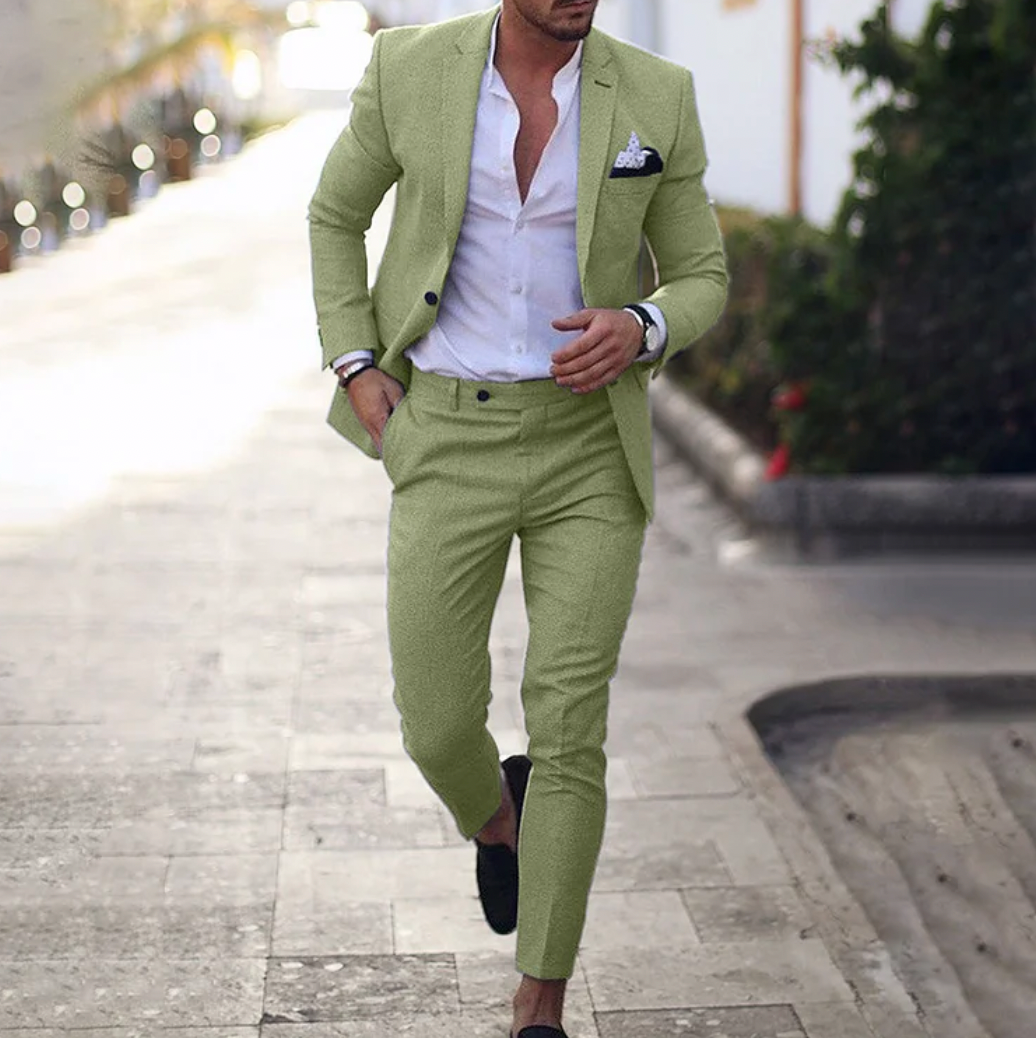 Street Wave Mens Suit Set Blazer And Trousers Timeless Fit Versatile For Formal Or Casual Occasions For Professionals