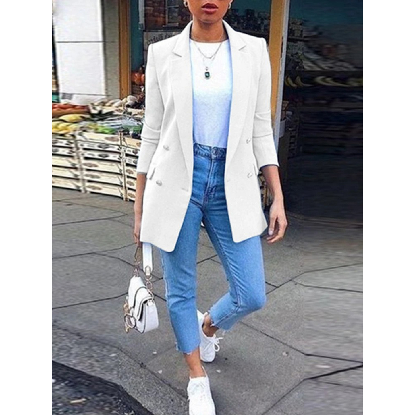 Street-Wave Ava Blazer Neon Yellow Mid-Length for Women All-Day Comfort and Style