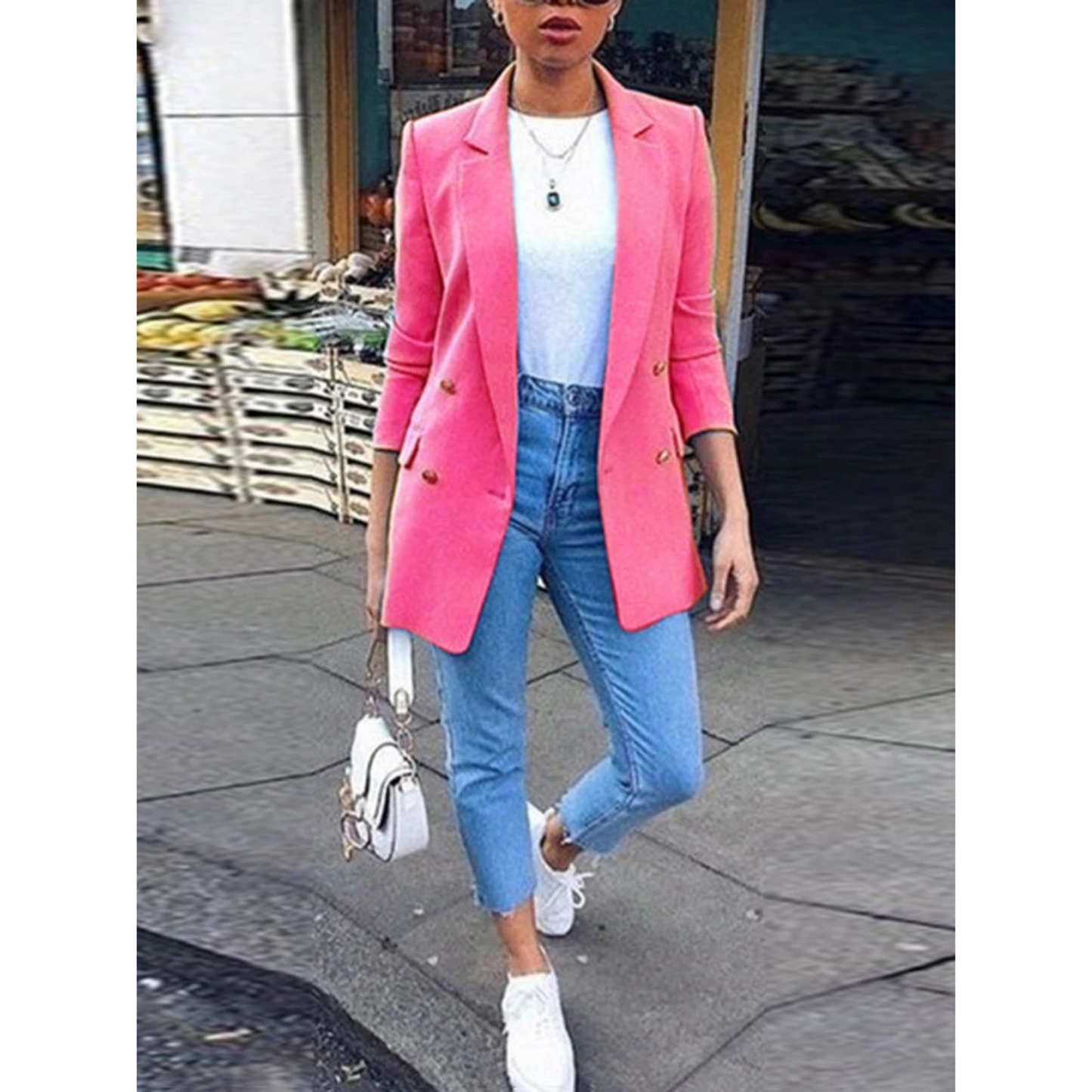 Street-Wave Ava Blazer Neon Yellow Mid-Length for Women All-Day Comfort and Style