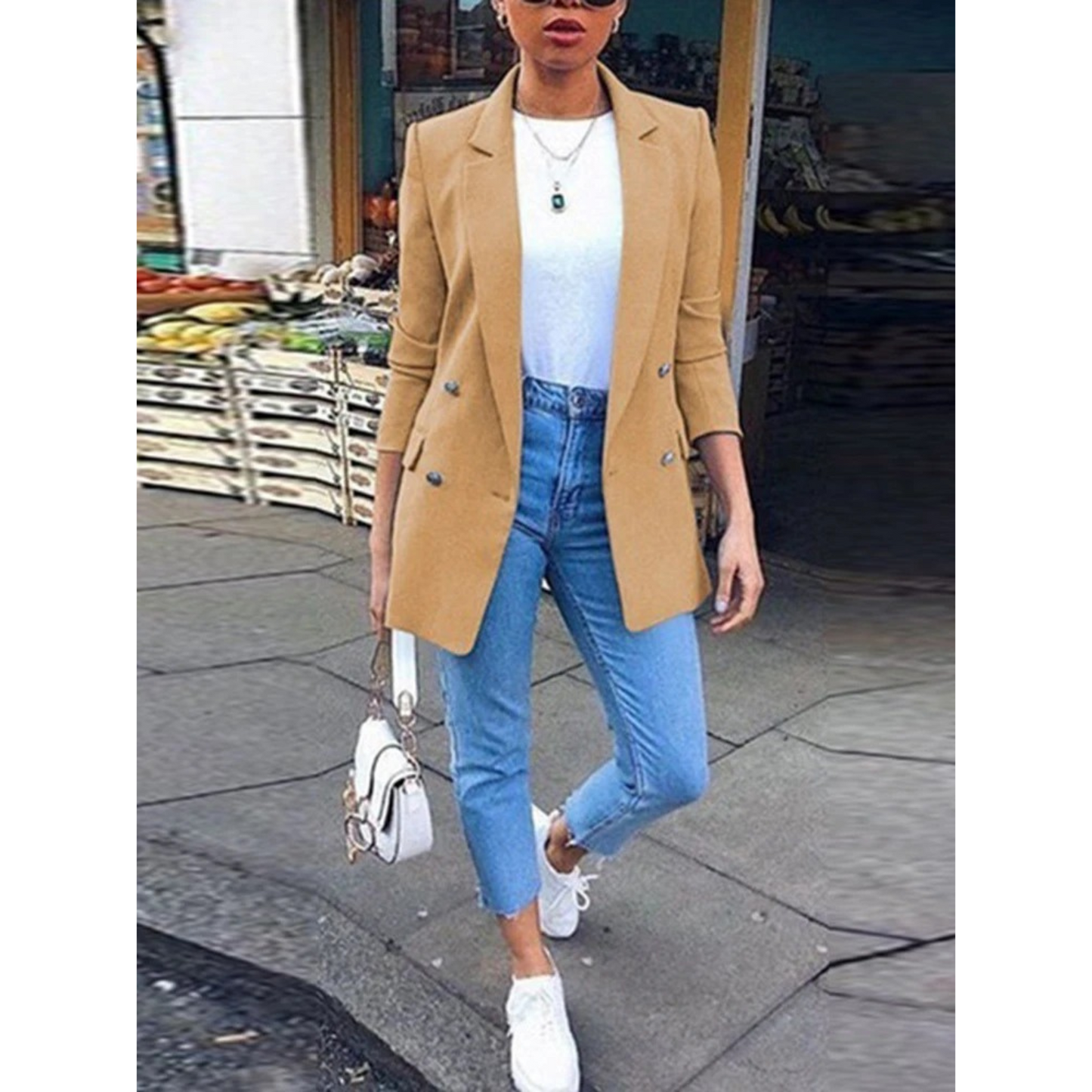Street-Wave Ava Blazer Neon Yellow Mid-Length for Women All-Day Comfort and Style